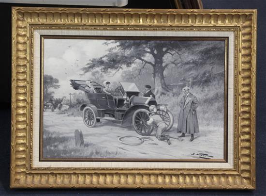 George Wright (1860-1942) An interrupted drive 12 x 18in.